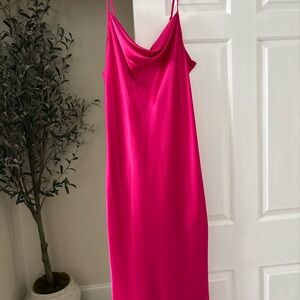 Bebe Fuchsia Satin Dress